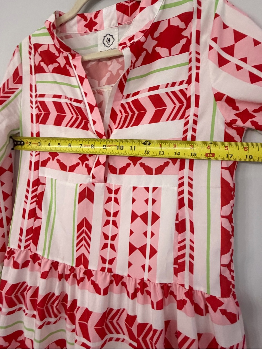 Arthur Jane Claire Women’s Medium Pink Red Ruffle Sleeve Hem Dress Swim Coverup - Picture 3 of 6